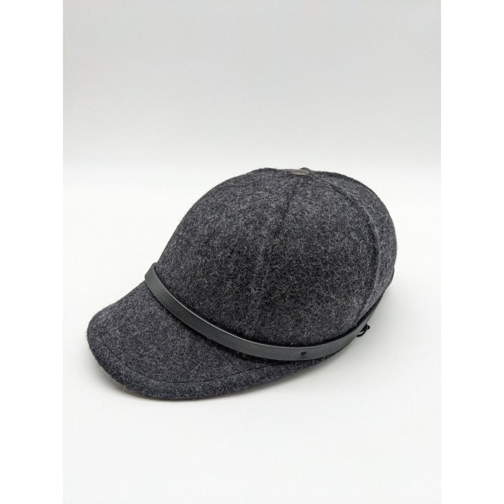 RAG & BONE Lexington 100% wool baseball cap hat  - CHARCOAL GRAY - SMALL - Picture 4 of 11